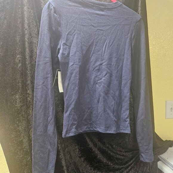 Harper & Ivy XS Navy "Not Today" in white long sleeve t-shirt - Picture 3 of 7